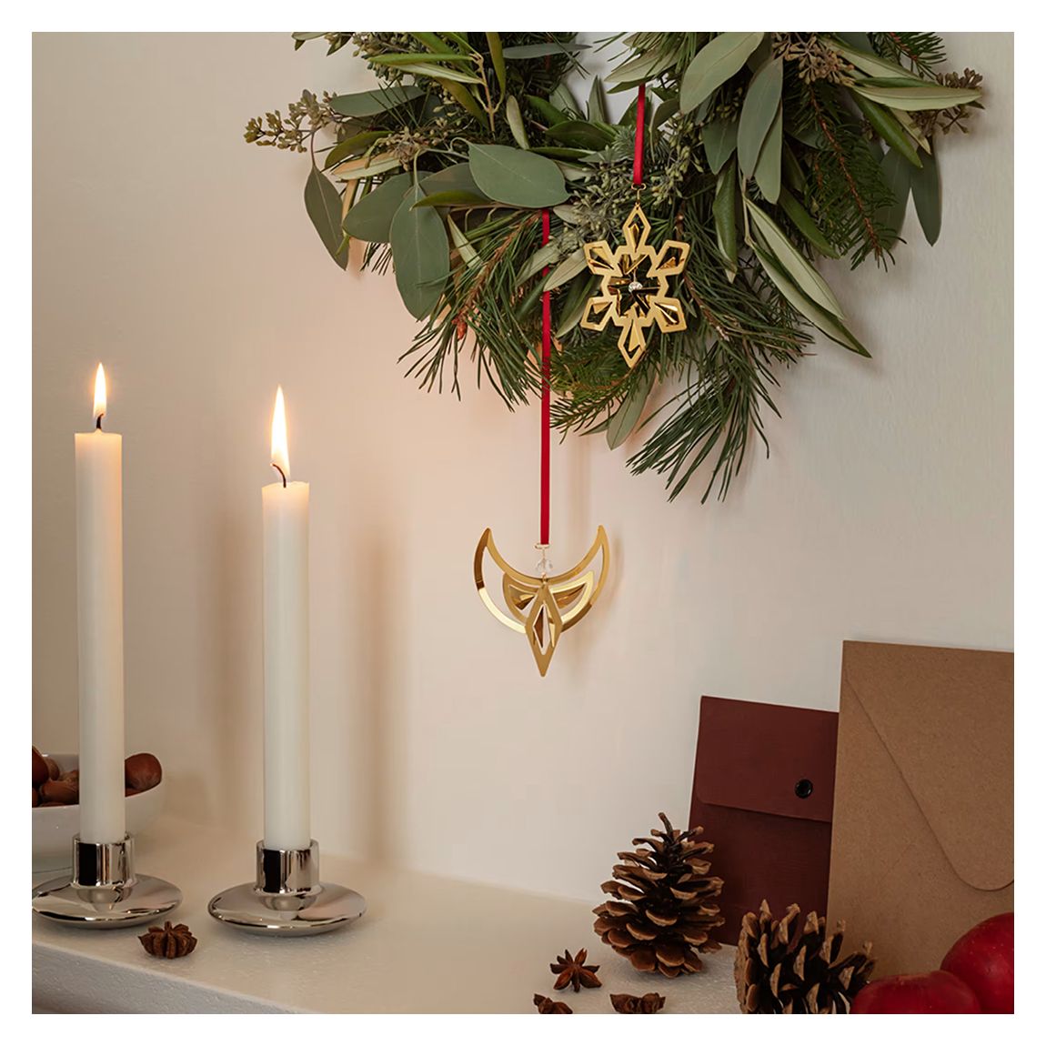 Christmas Ornament 2 Piece Set, Gold Plated main product photo