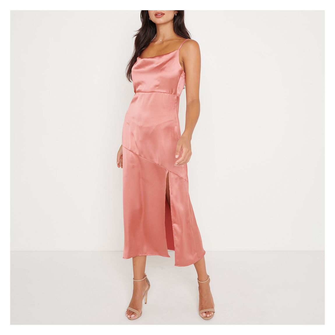 Dusty Rose Keisha Cowl Neck Midaxi Dress main product photo