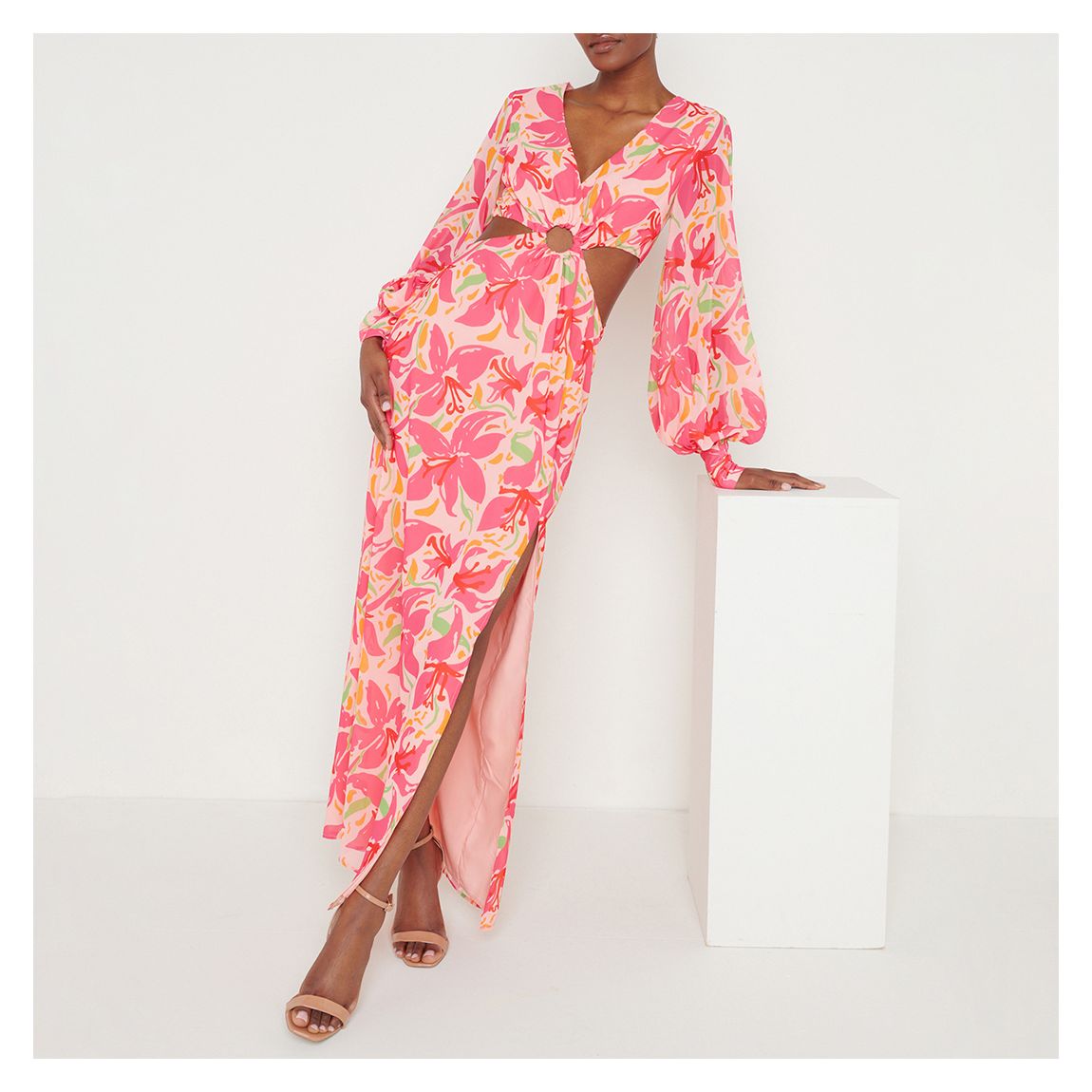 Pink Lily Odette Cut Out Maxi Dress main product photo