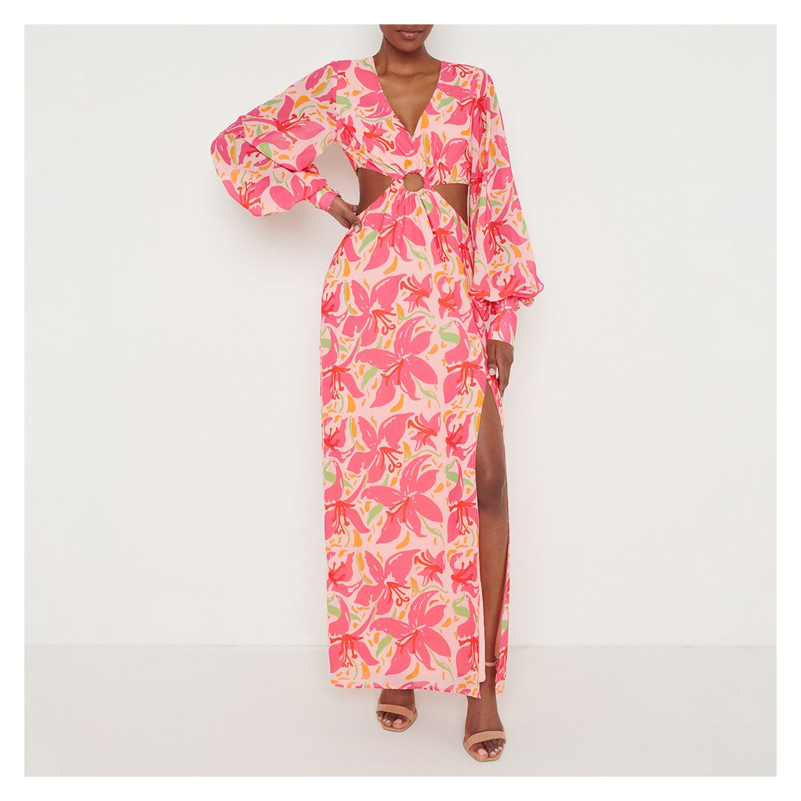 Pink Lily Odette Cut Out Maxi Dress main product photo