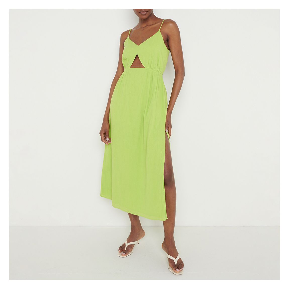 Lime Talia Cut Out Relaxed Midaxi Dress main product photo