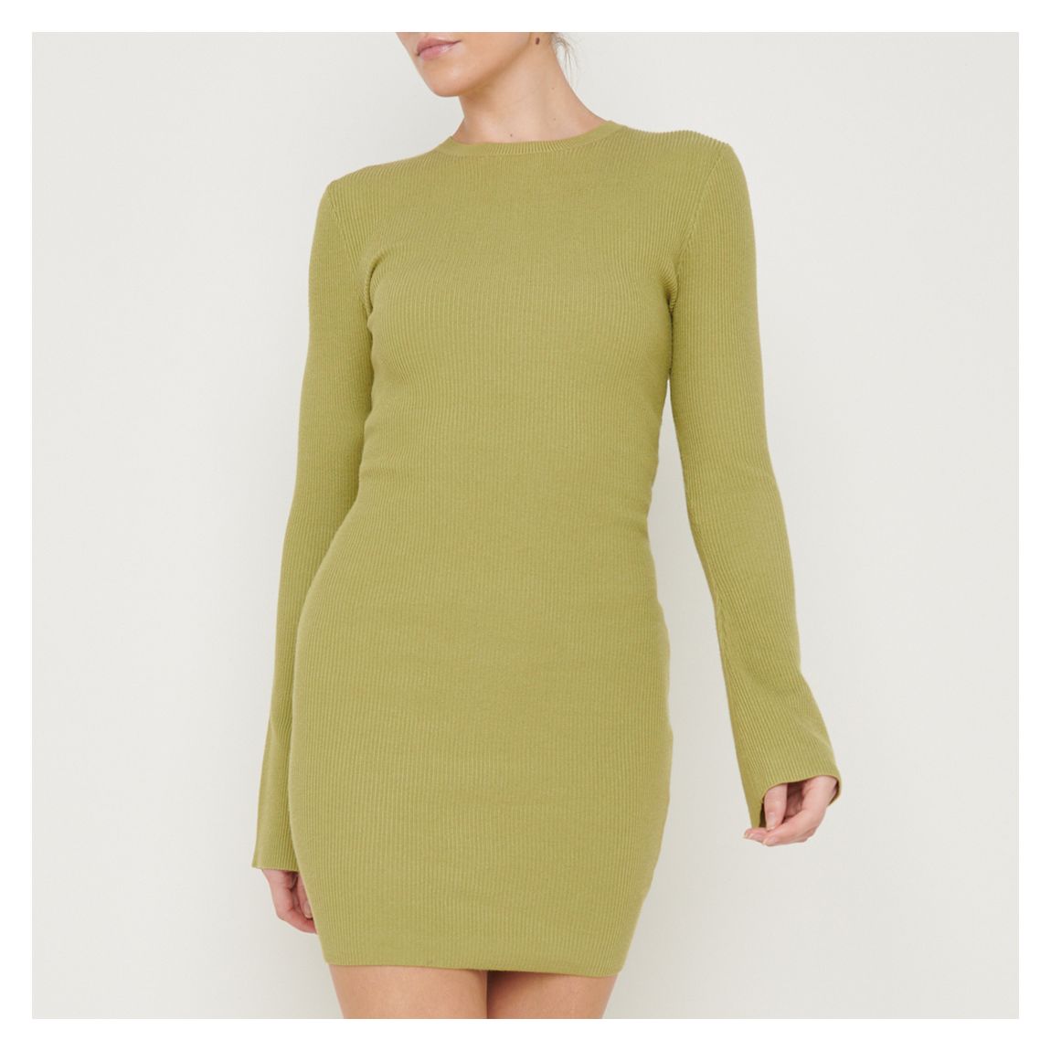 Olive Laurel Long Sleeve Knit Mini Dress main product photo