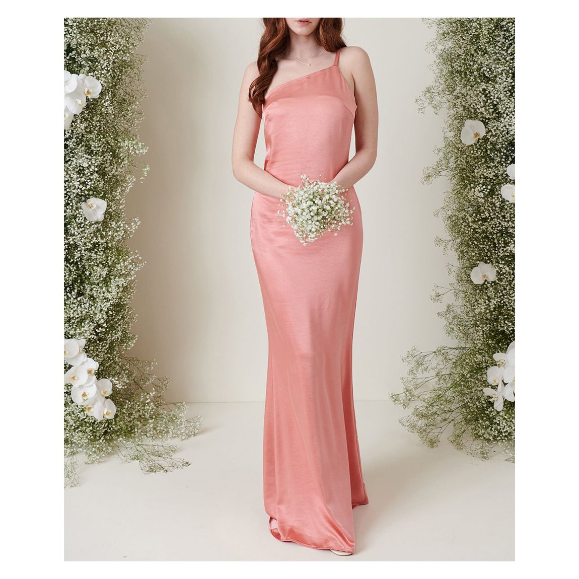 Pink Amelia Tie Maxi Bridesmaid Dress main product photo