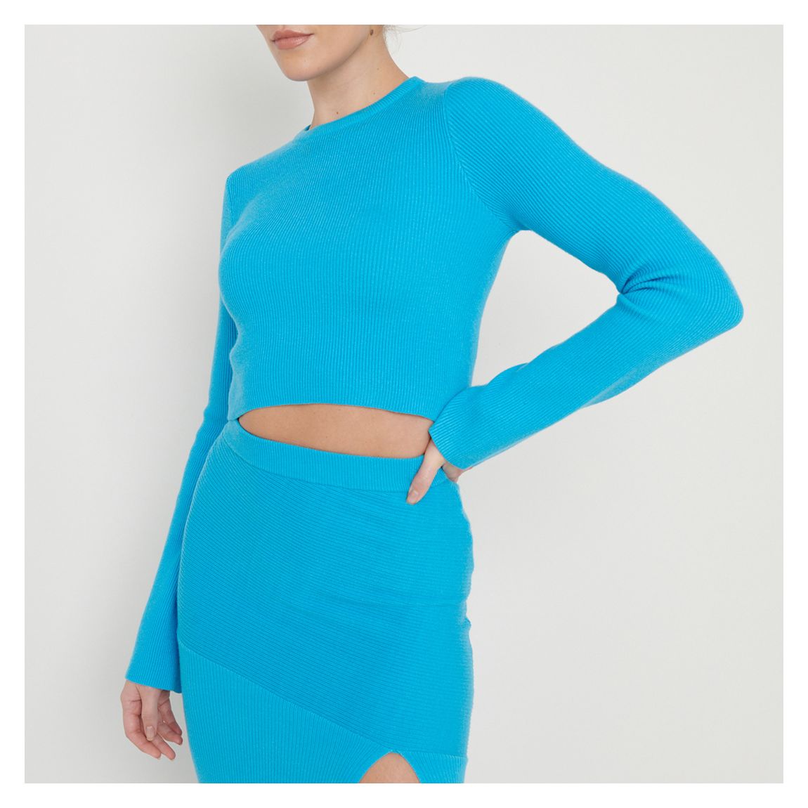 Aqua Sofia Long Sleeve Knit Top main product photo