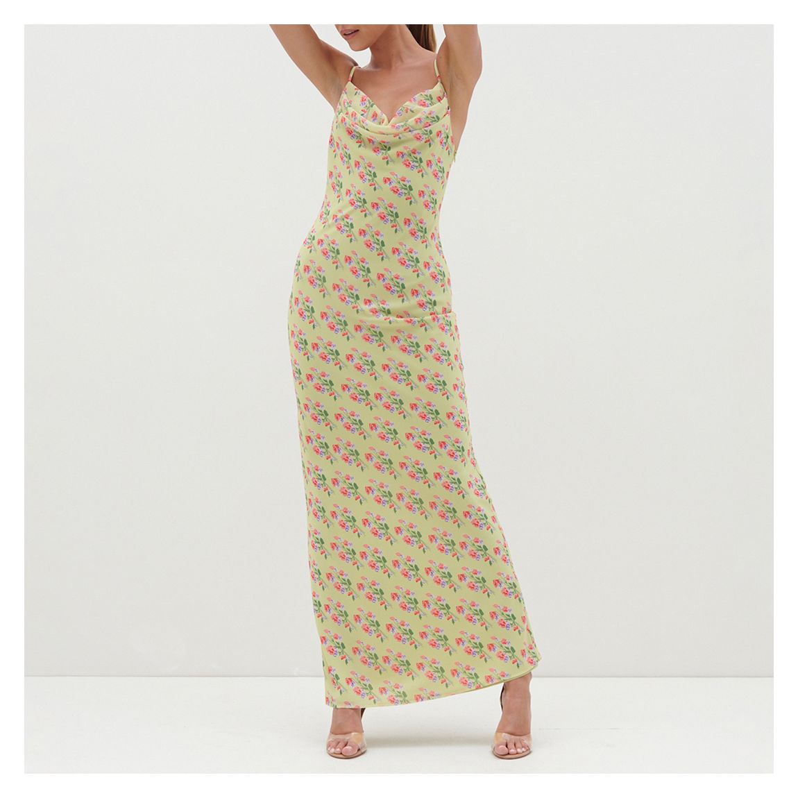 Lime Keisha Printed Chiffon Maxi Dress main product photo