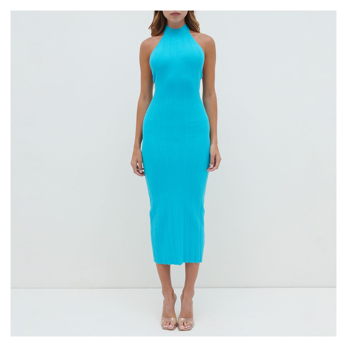 Santorini Blue Raleigh Knit Midaxi Dress main product photo