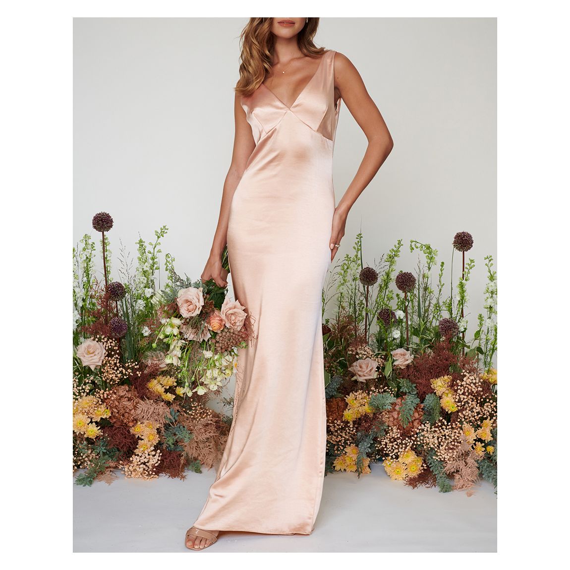 True Blush Piper Maxi Bridesmaid Dress main product photo
