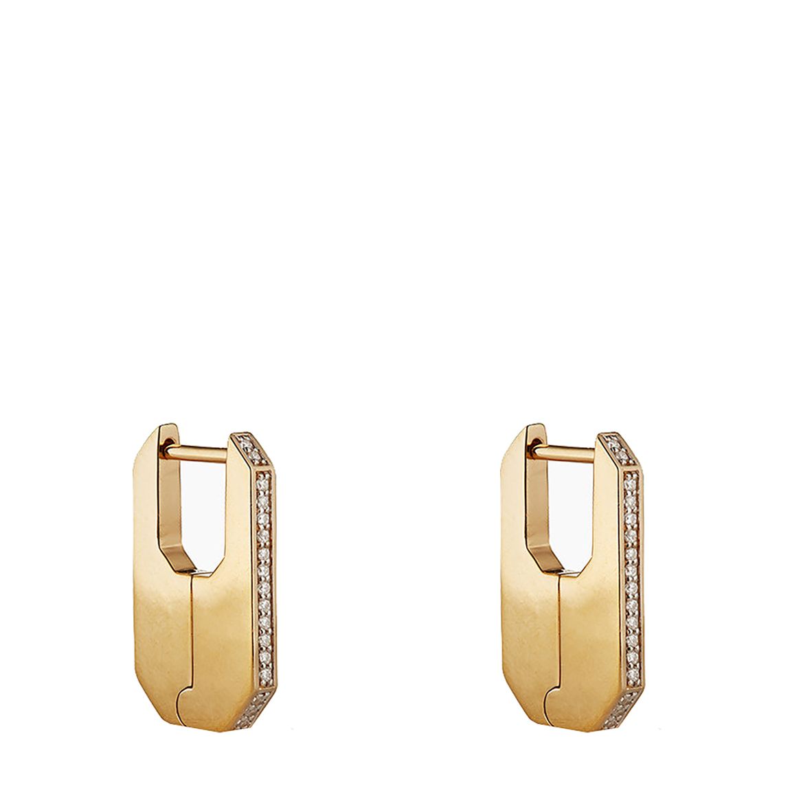 Yellow Gold Vermeil Hex Hoops With Cubic Zirconia main product photo