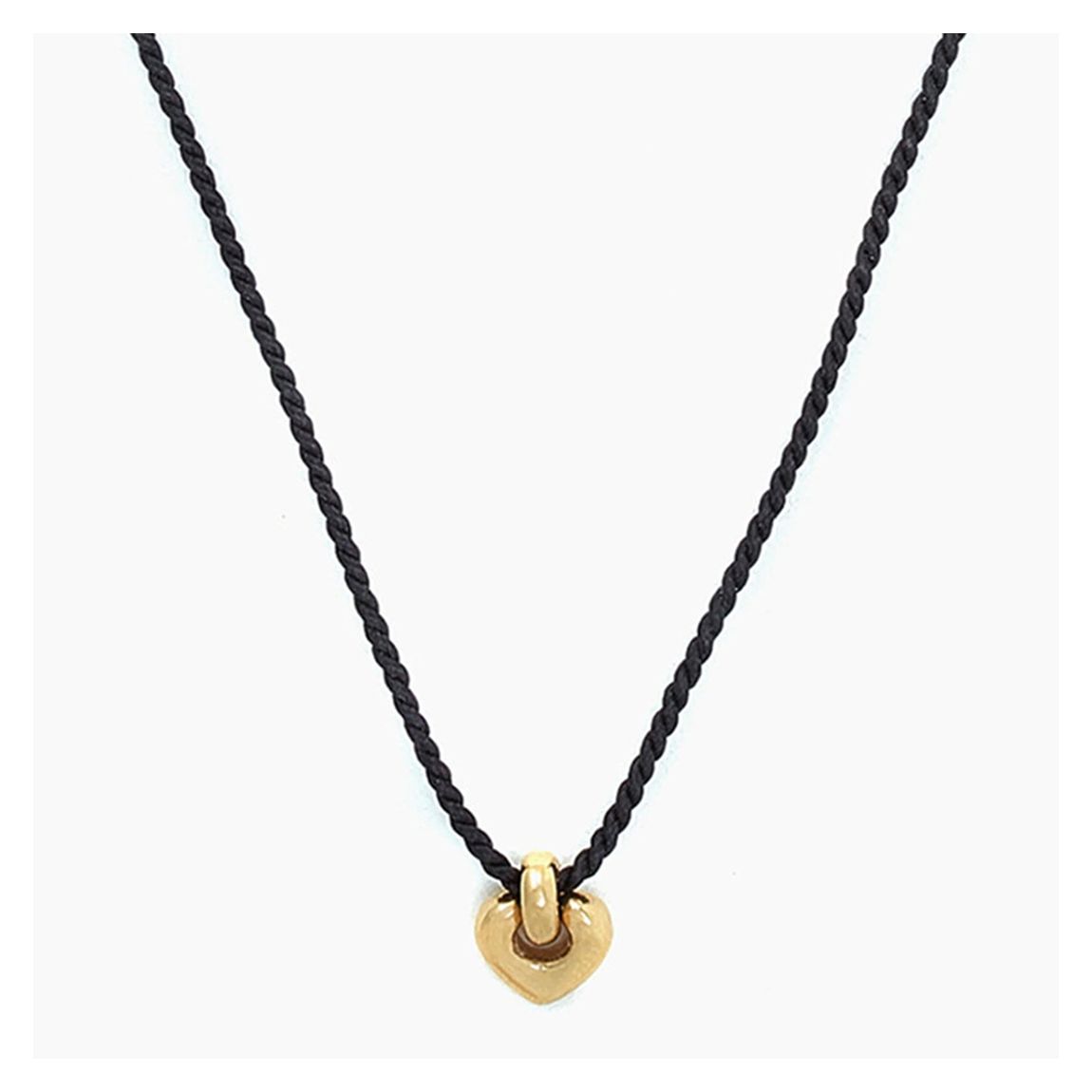 Yellow Gold Vermeil Petite Heart Cord Necklace main product photo