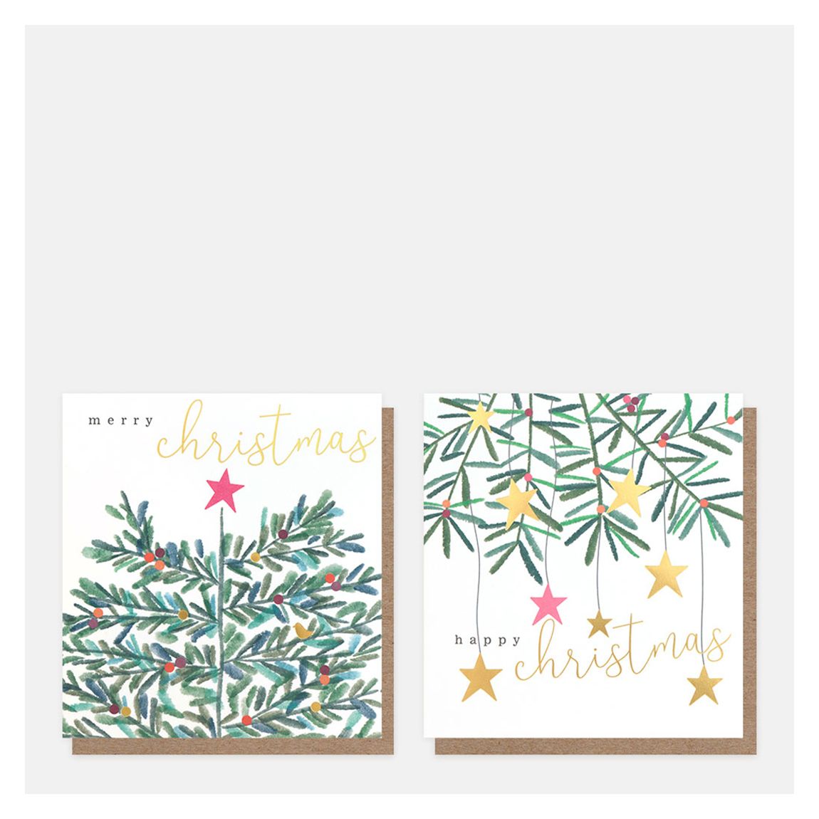 Pack of 16 Tree & Stars Christmas Cards main product photo