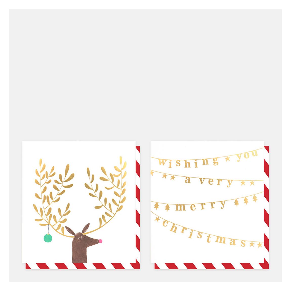 Pack of 16 Reindeer & Bunting Christmas Cards main product photo