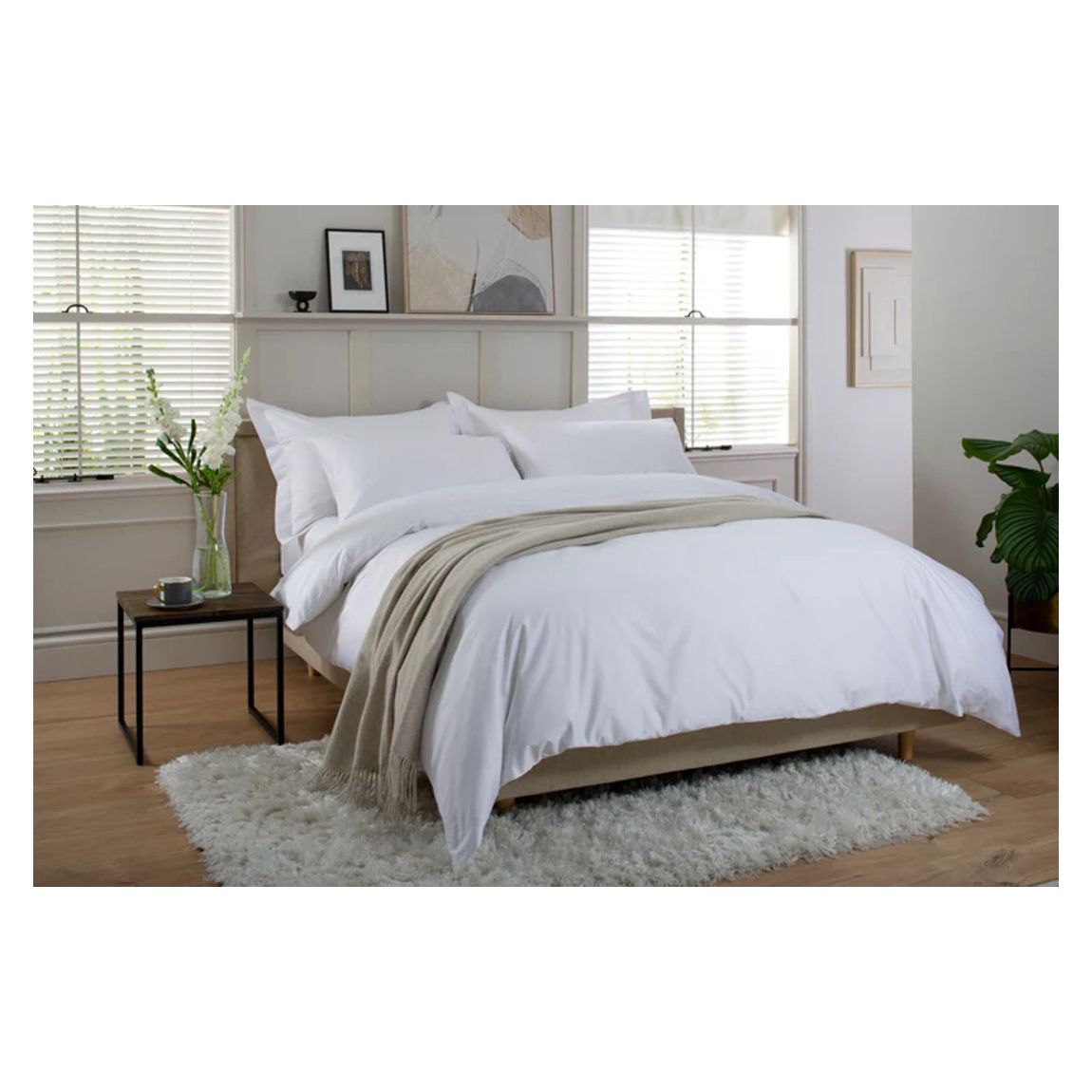 400 TC Single Duvet Set, White main product photo