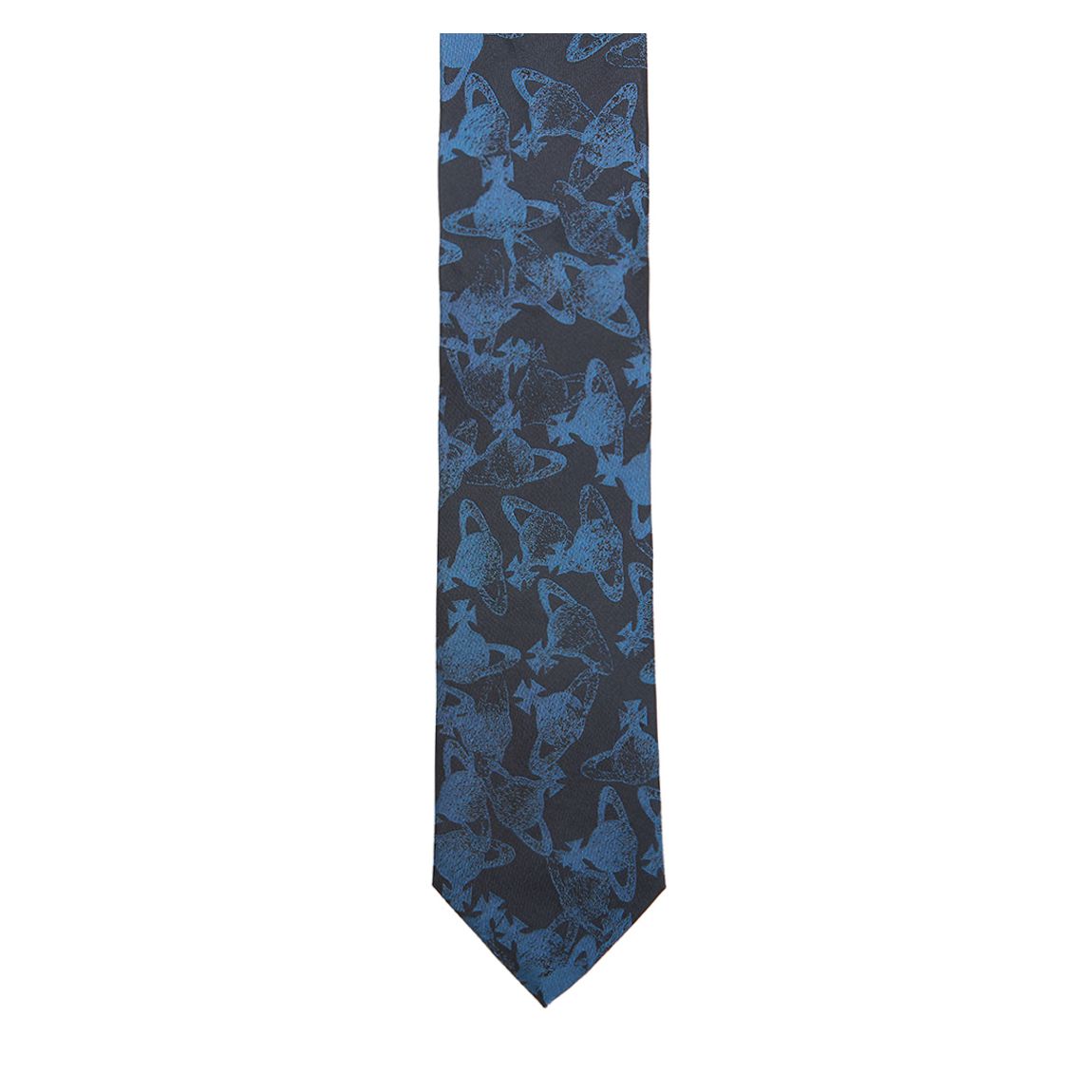 Navy Blue Silhouette Orb Jacquard Tie main product photo