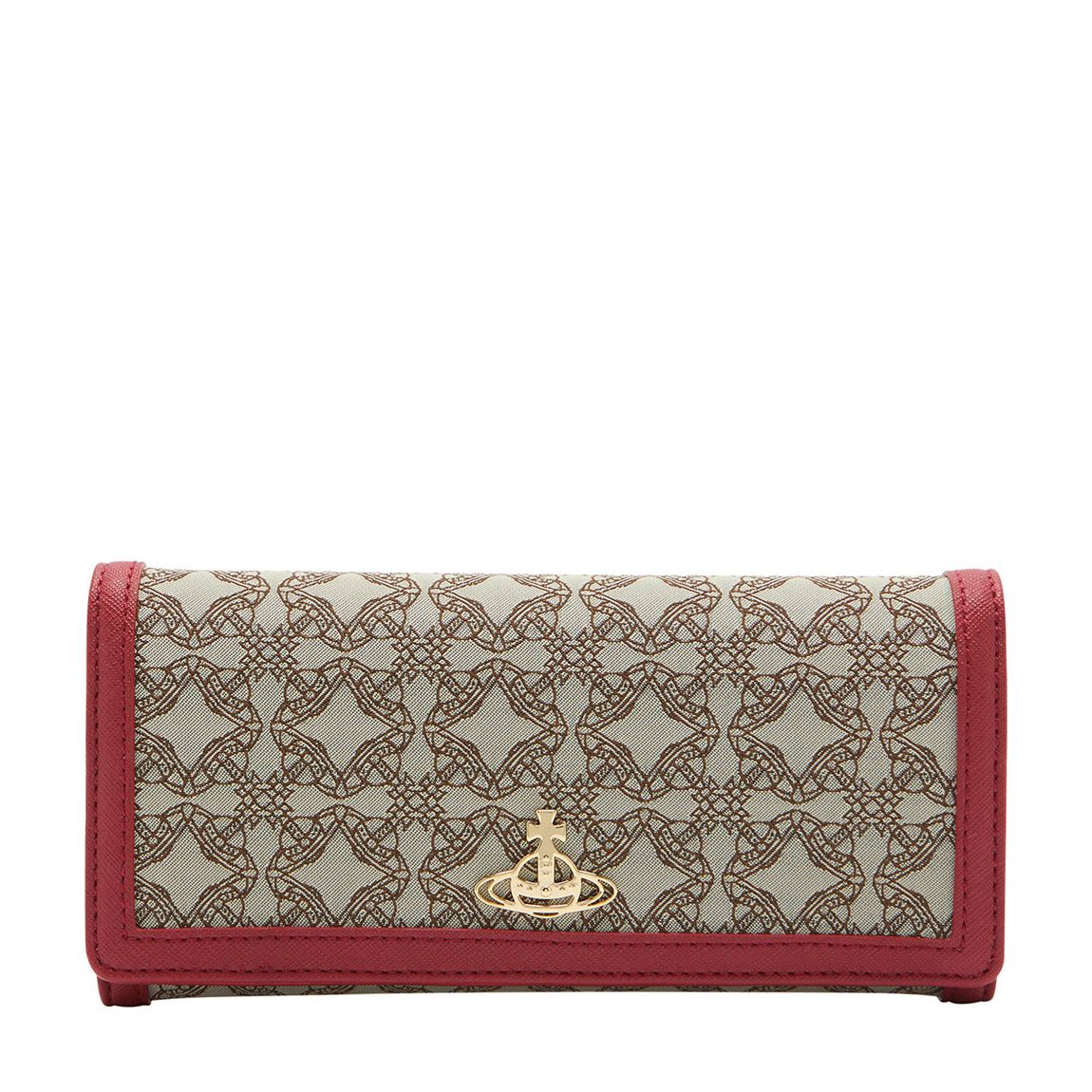 Brown Re-Jacquard Orborama Logo Classic Credit Card Wallet main product photo