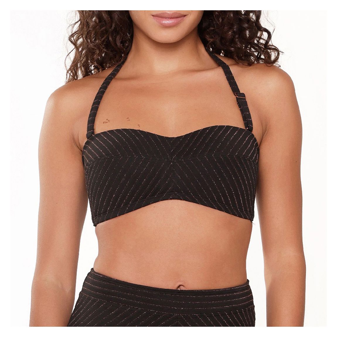 Black Bandeau Bikini top main product photo