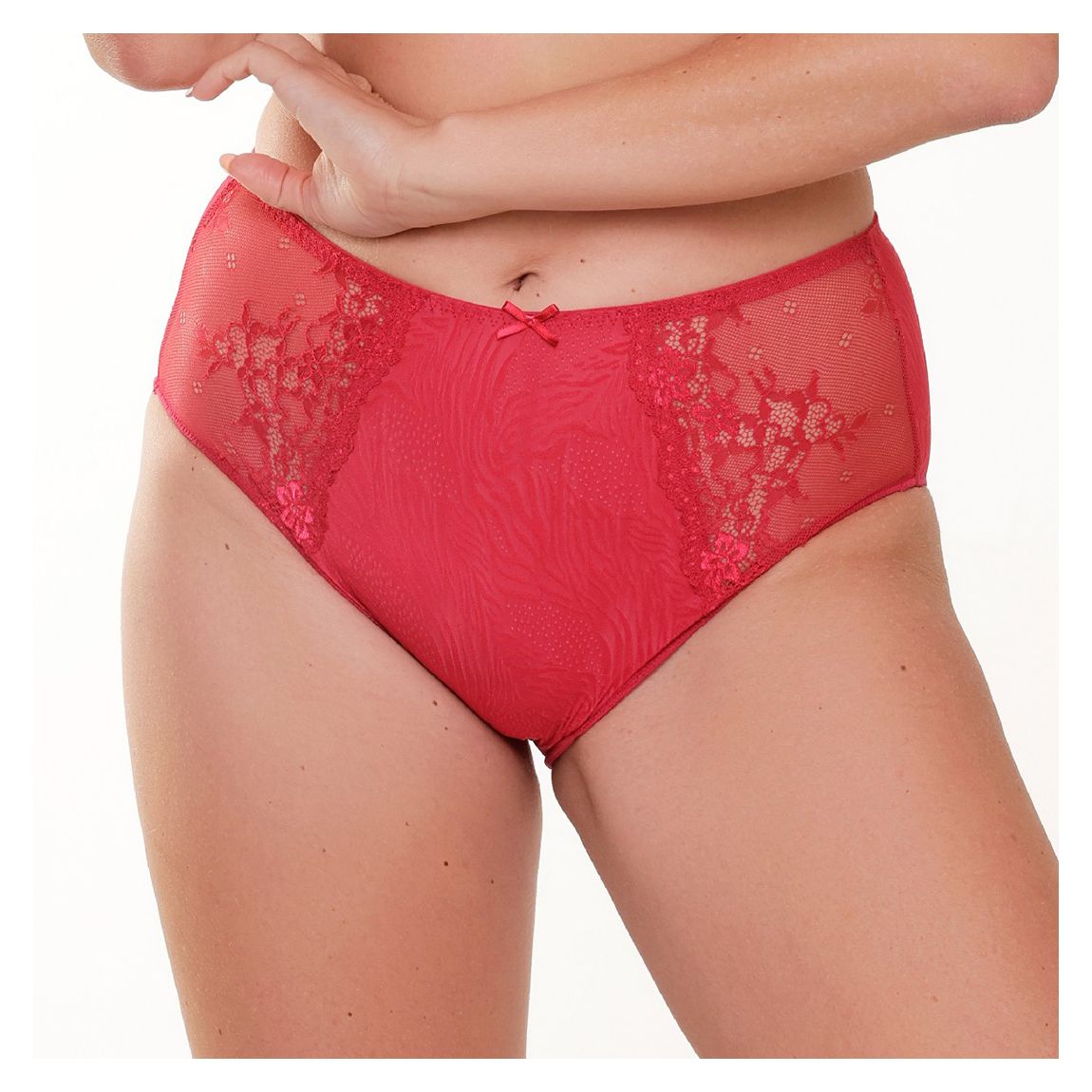Cerise jacquard DAILY High Waist Brief main product photo