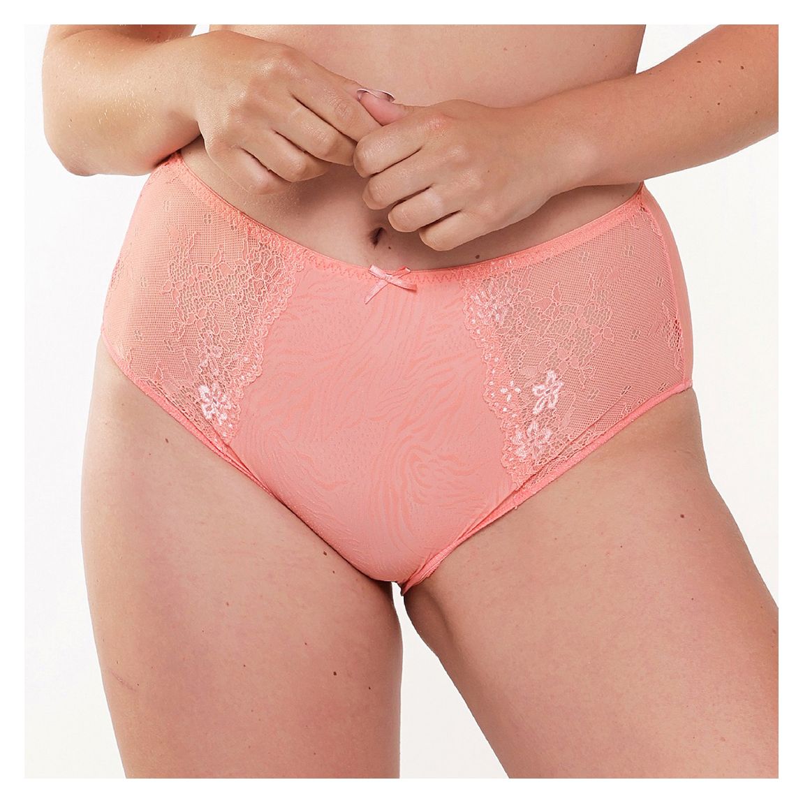 Coral jacquard DAILY High Waist Brief main product photo