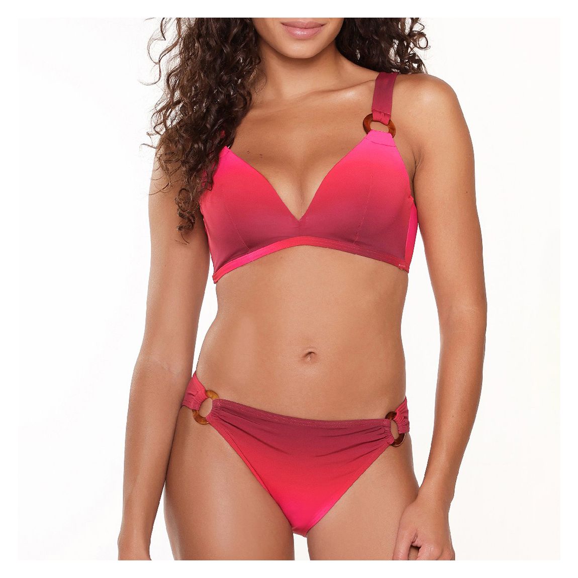 Orchid red Padded triangle Bikini top main product photo