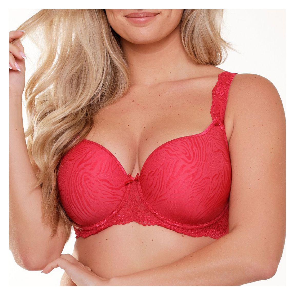 Cerise jacquard DAILY T-Shirt Bra - Plus Size main product photo