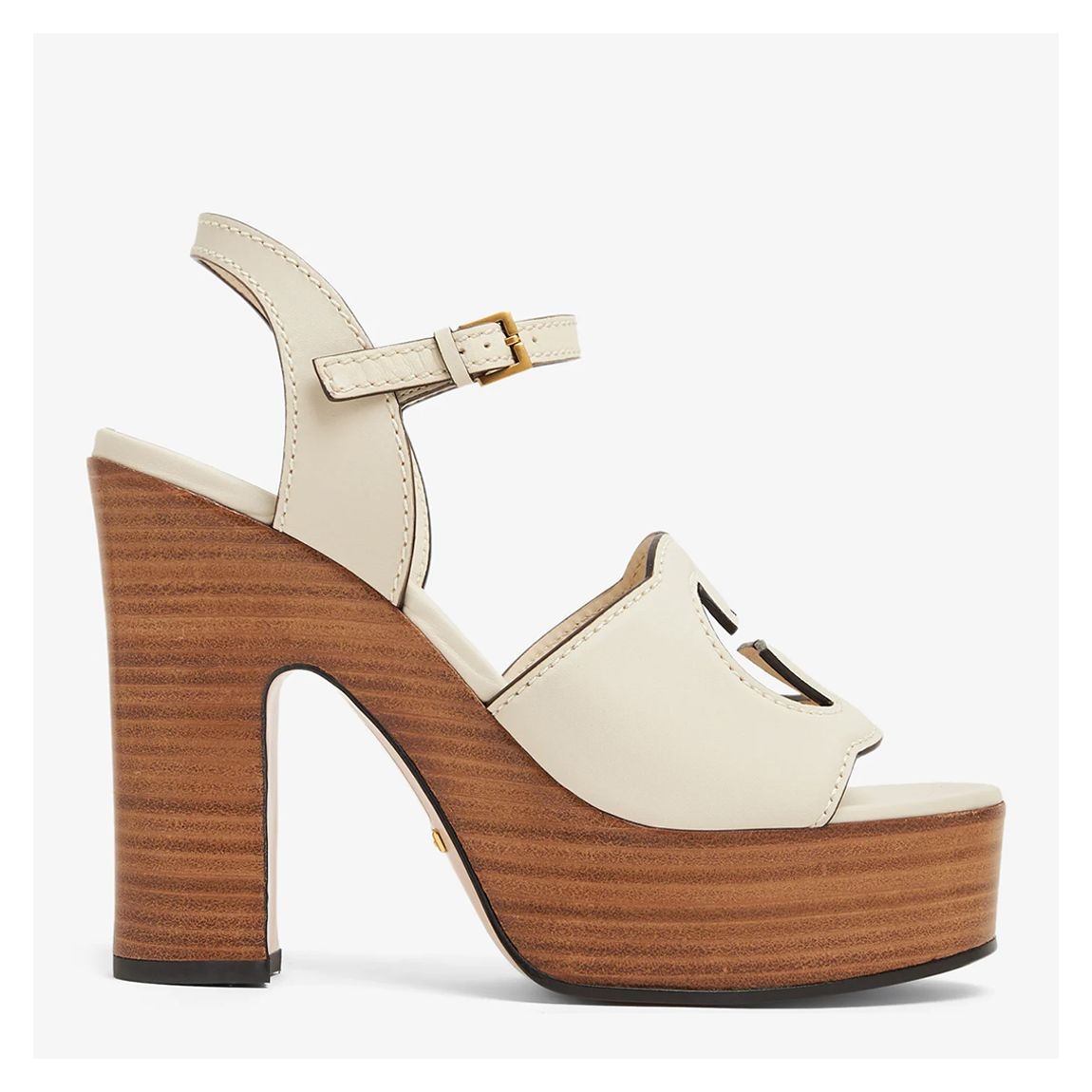 Cream G Cut Out Heeled Sandals main product photo