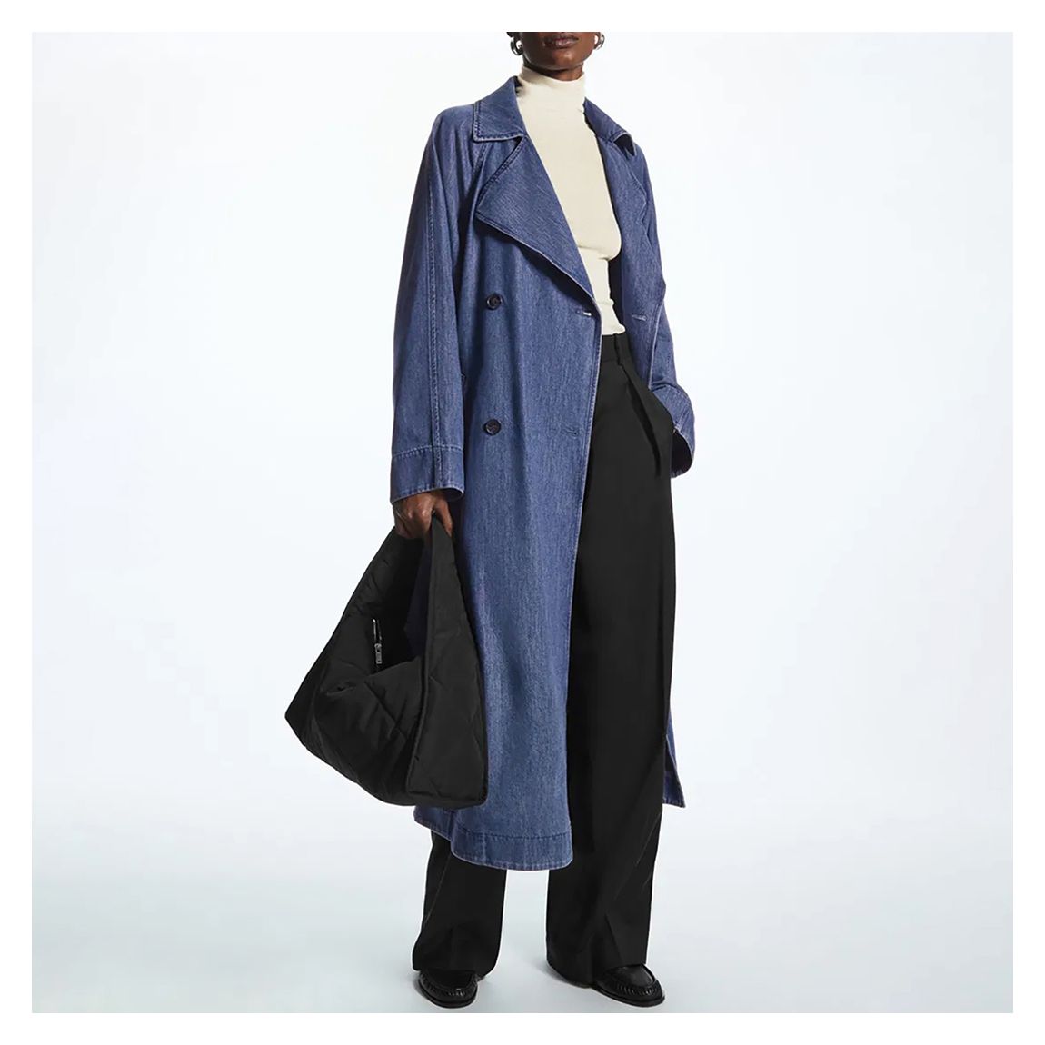 Blue Cheney Denim Trench Coat main product photo