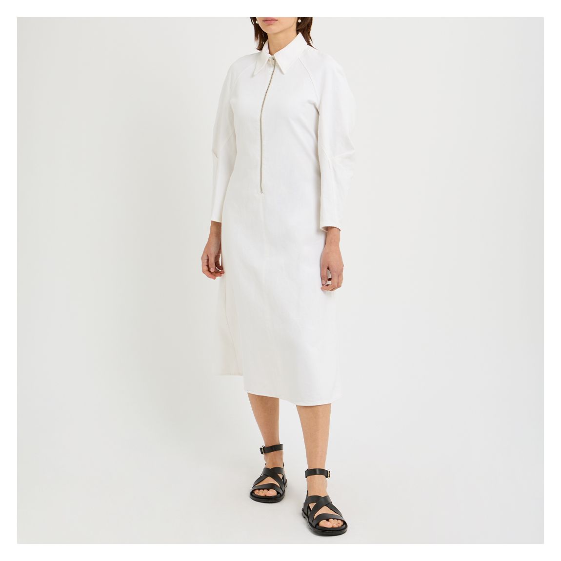 White Theesia Denim Dress main product photo