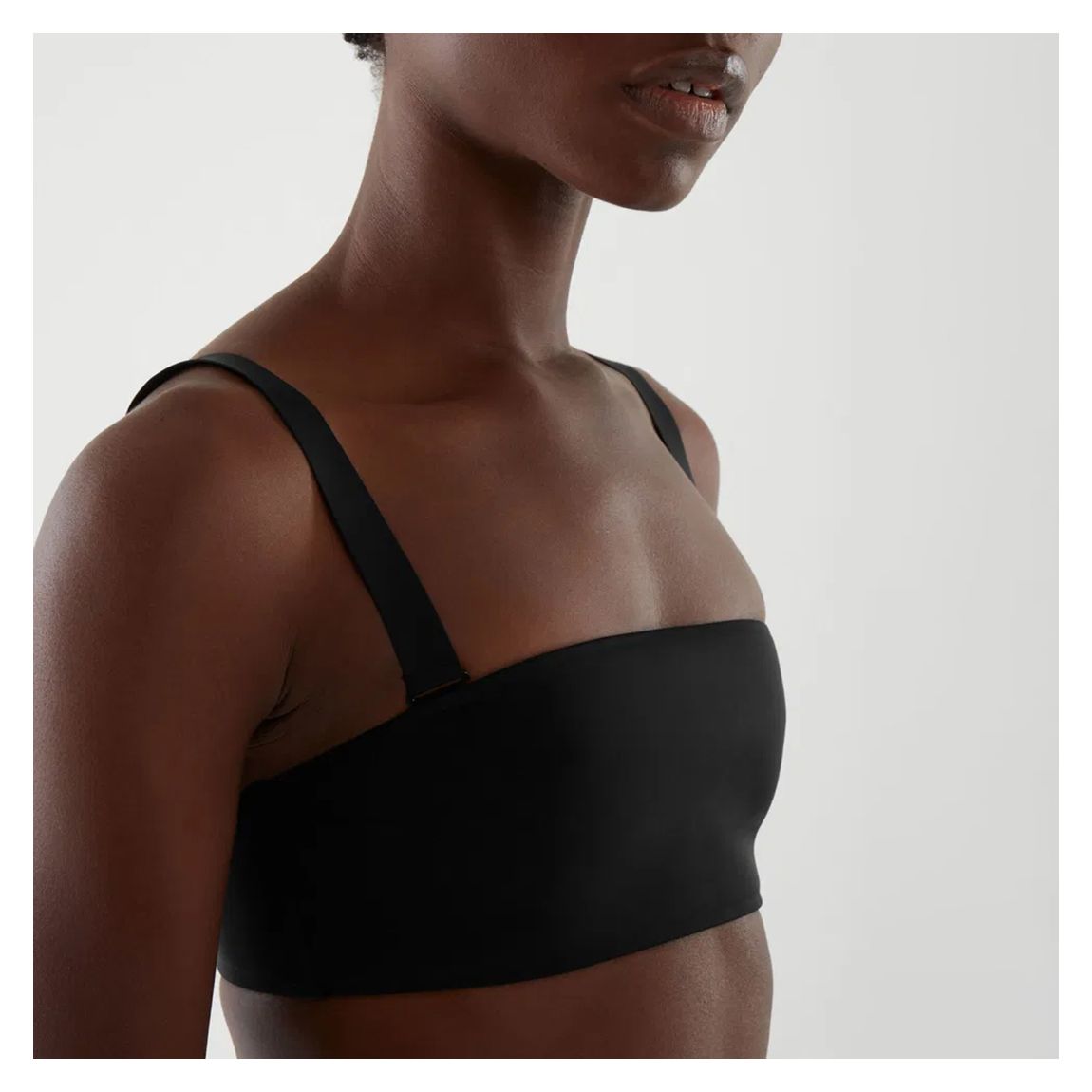 Black Praia Rib Bandeau Top main product photo