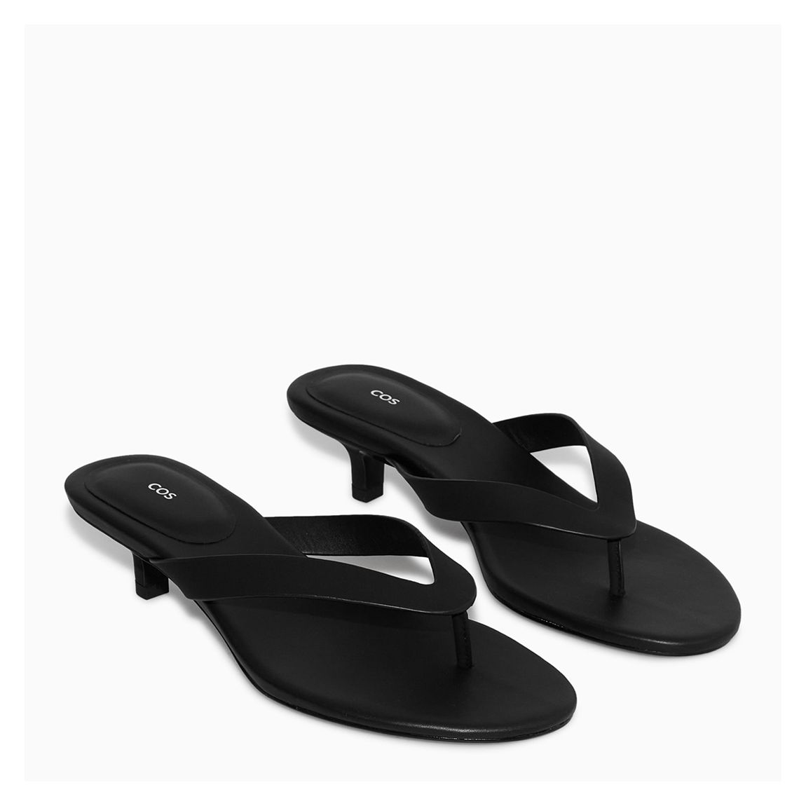 Black Leather Dolly Thong Sandal main product photo