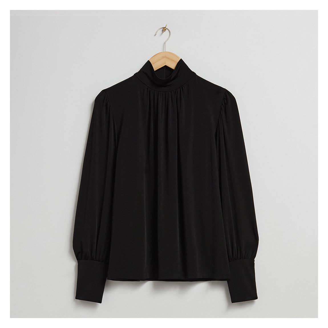 Black Gathered Blouse main product photo