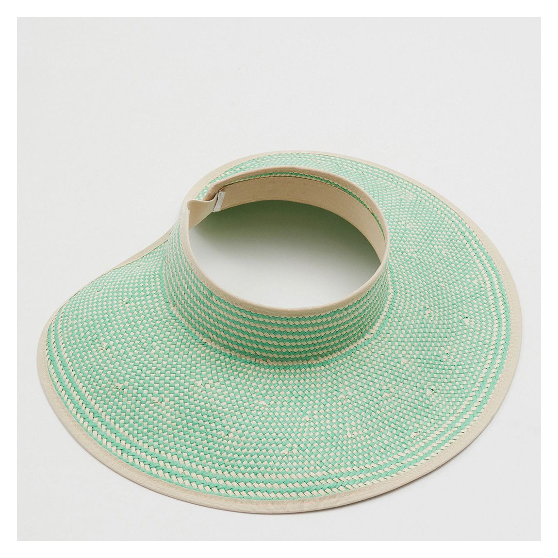 Mint Green Woven Straw Visor main product photo
