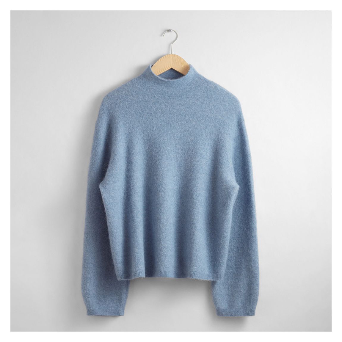 Cornflower Wool Blend Mock Neck Jumper main product photo