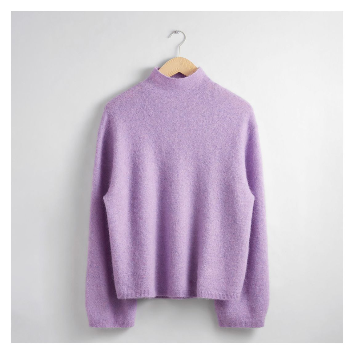 Lavender Wool Blend Mock Neck Jumper main product photo