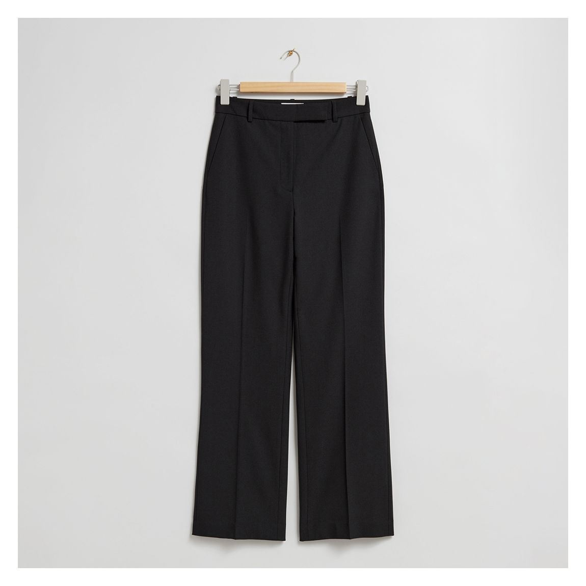 Black Straight Wool Blend Trousers main product photo