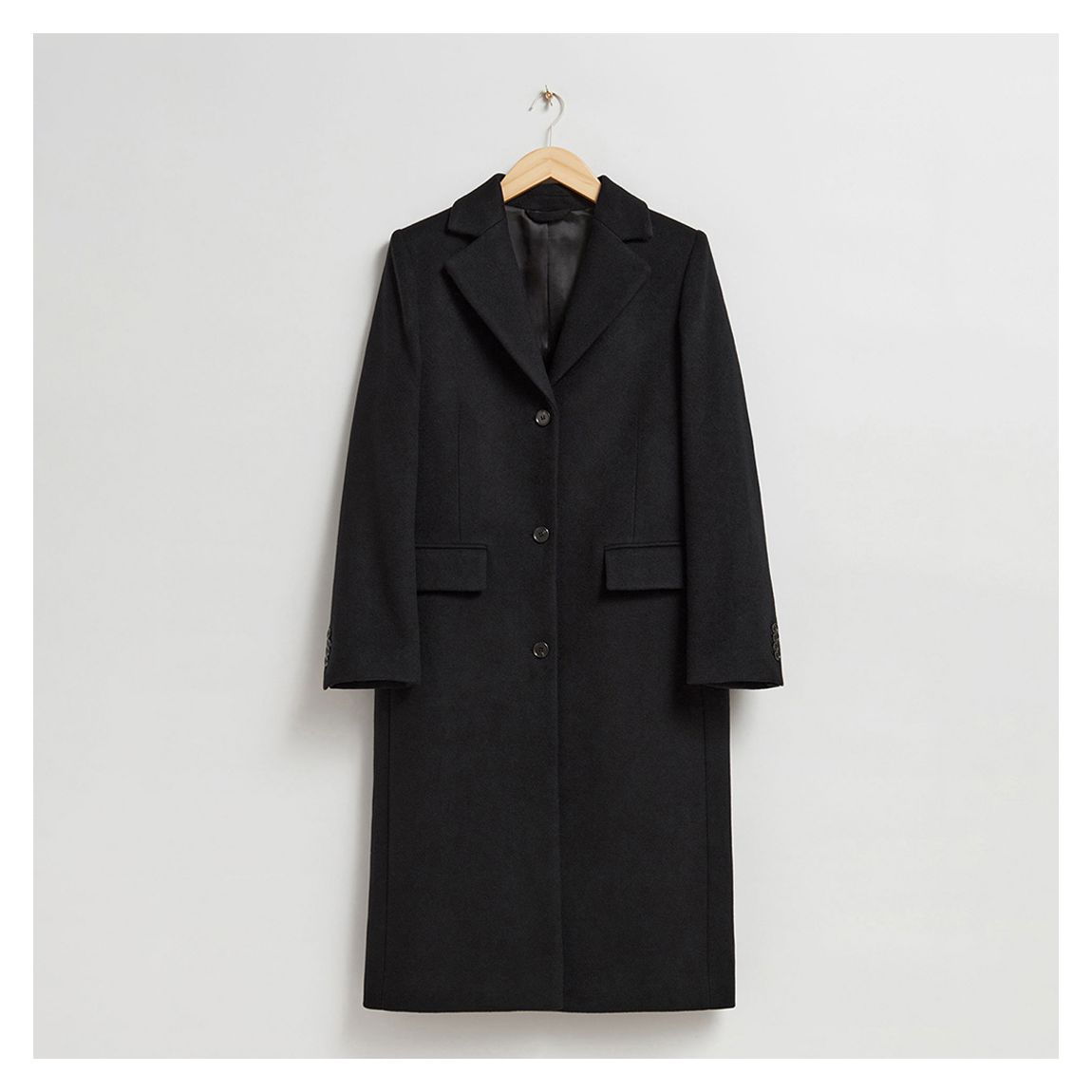 Black Wool Blend Coat main product photo