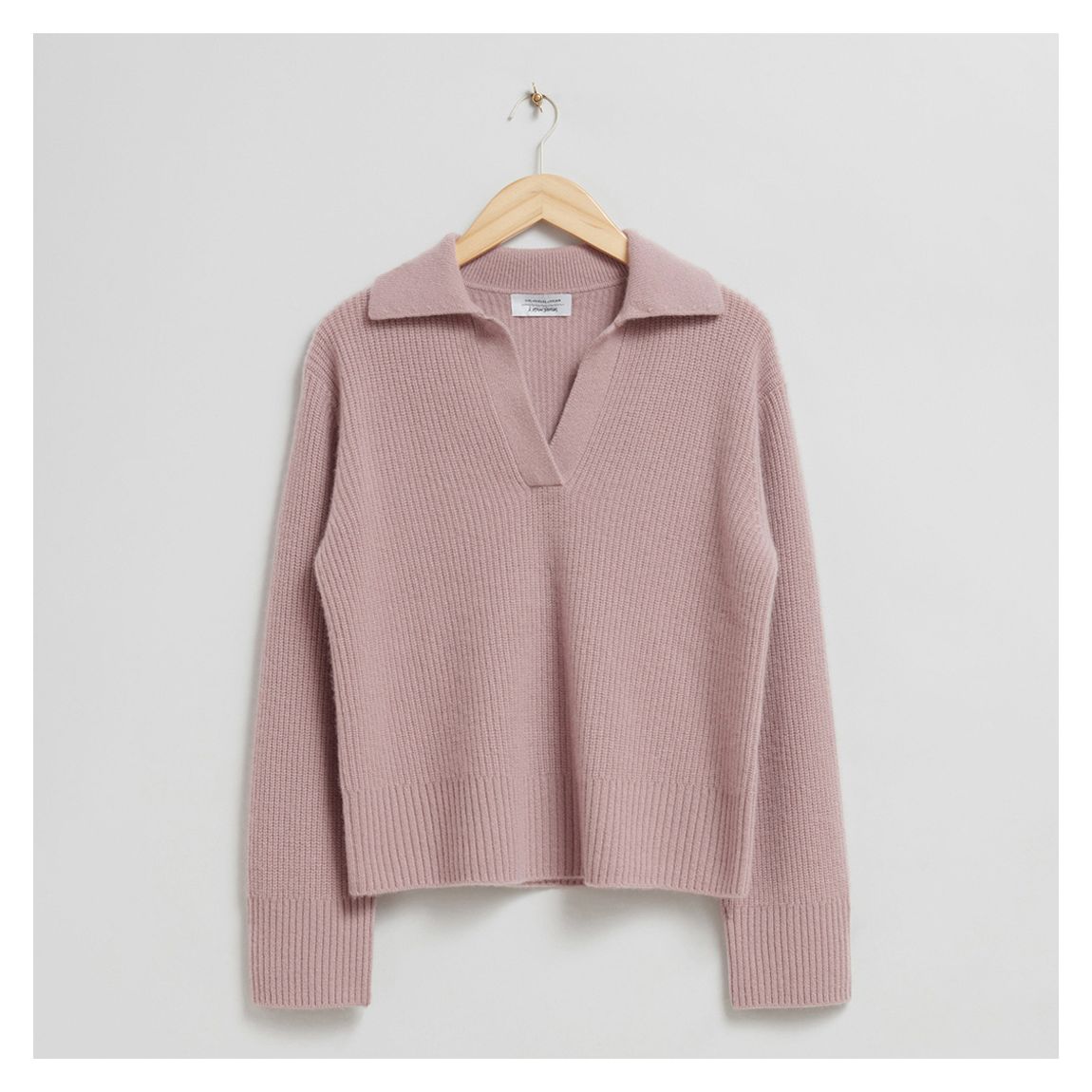 Dusty Pink Cashmere Collared Jumper main product photo
