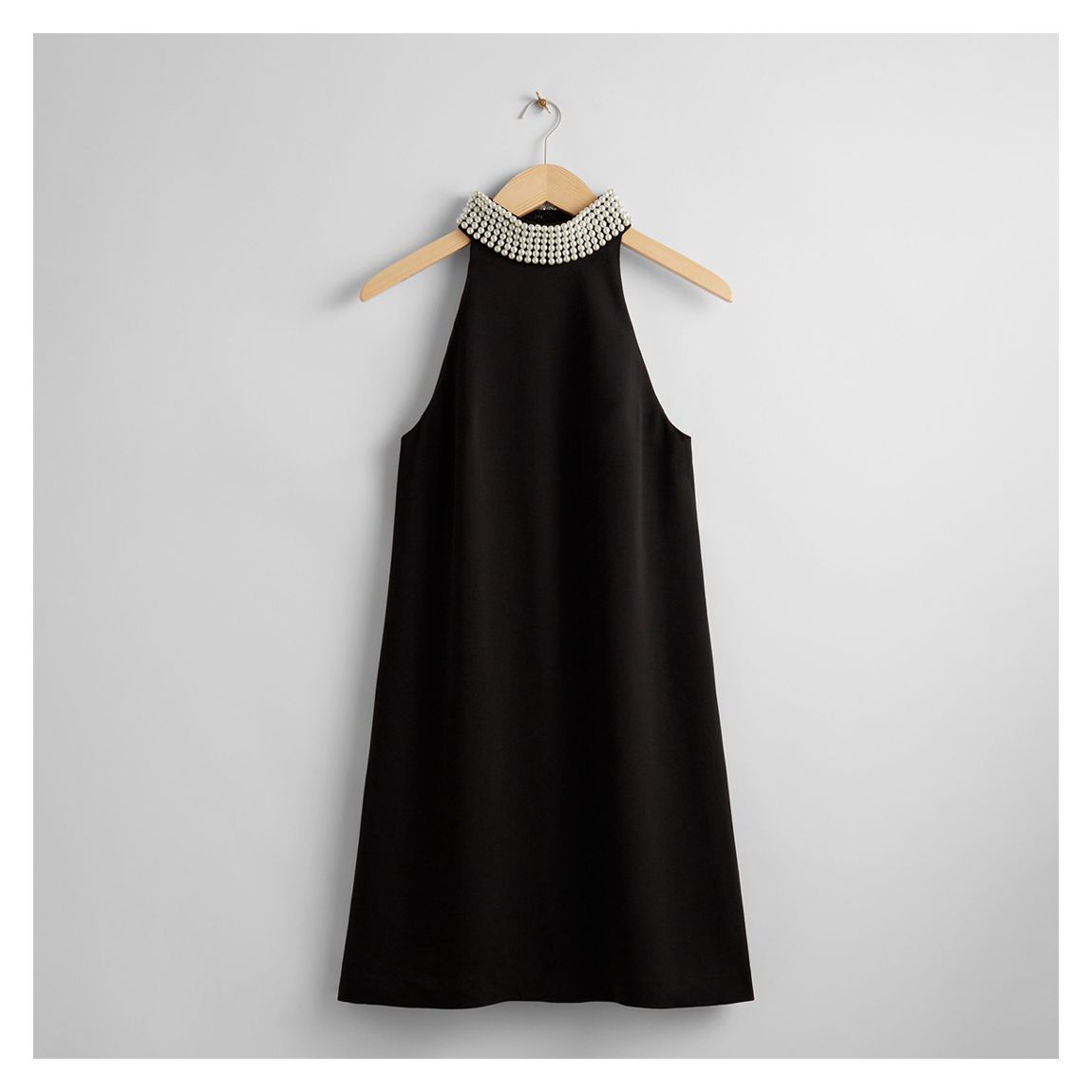 Black Pearl Collar Shift Dress main product photo