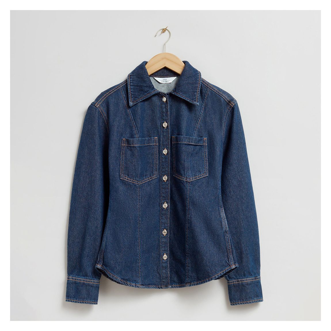 Dark Blue Fitted Denim Shirt main product photo