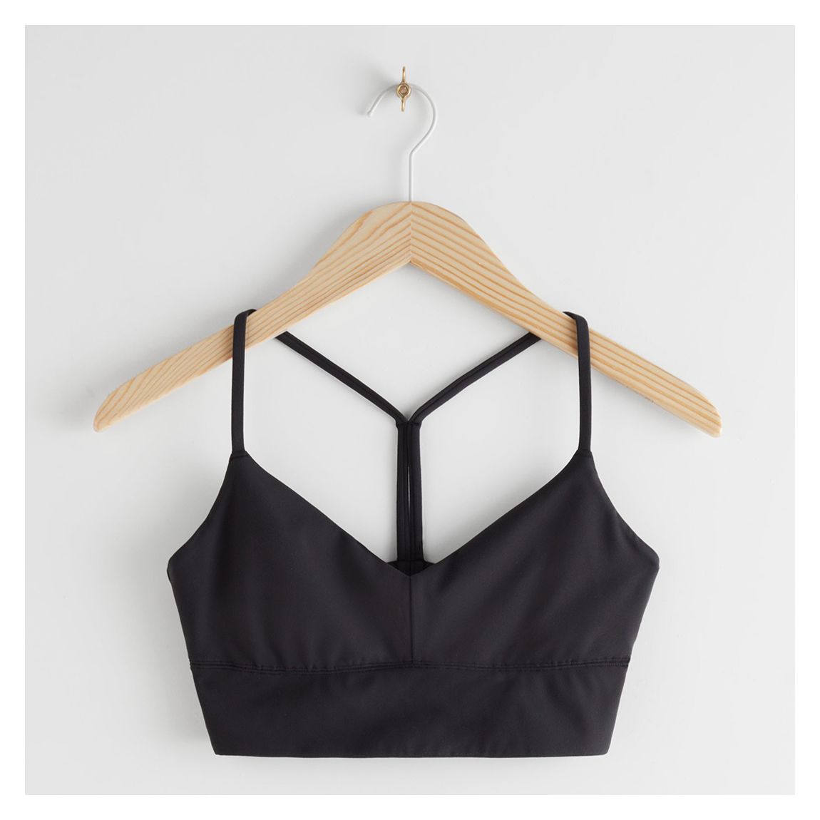 Black Strappy Sports Bra main product photo