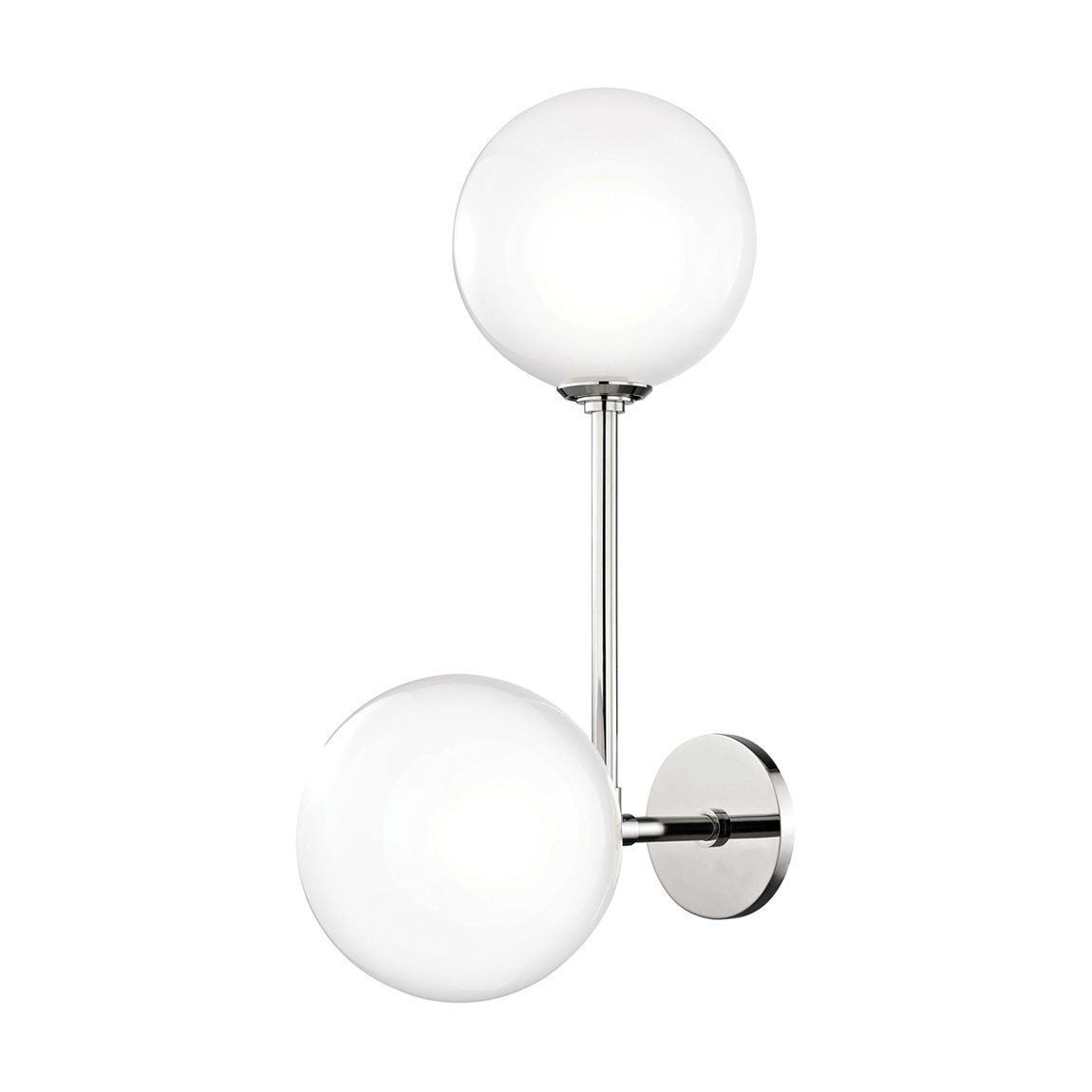 Ashleigh 2 Light Wall Sconce, Silver & White main product photo