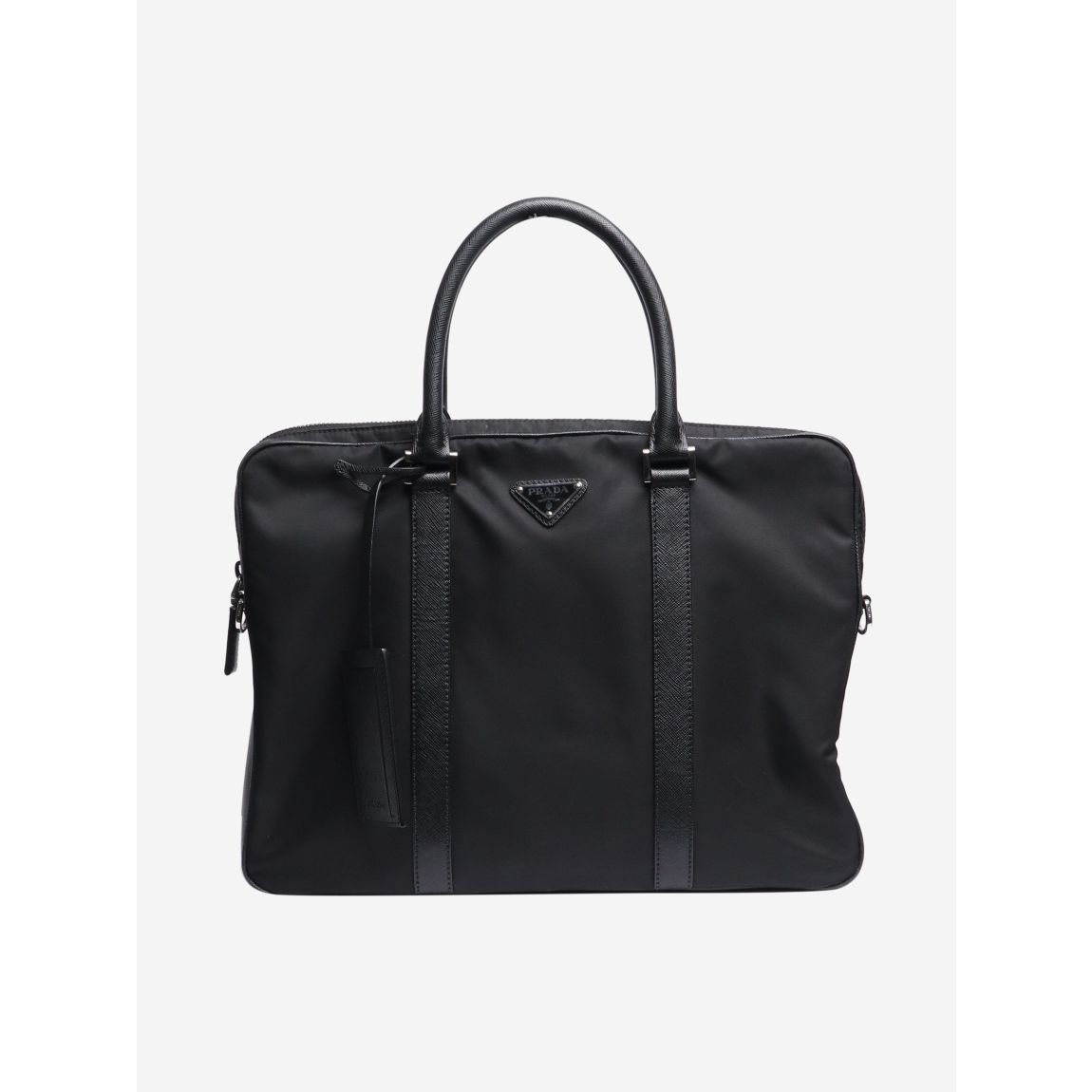 Prada black nylon briefcase main product photo