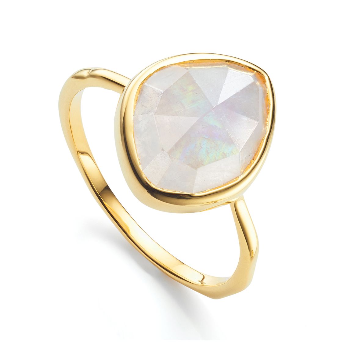 Gold Vermeil Siren Small Nugget Stacking Ring - Moonstone main product photo