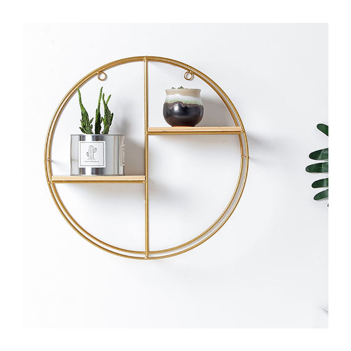 Wall Hanging Storage 2 Tier Display Decorative Shelf 37cm - Gold main product photo