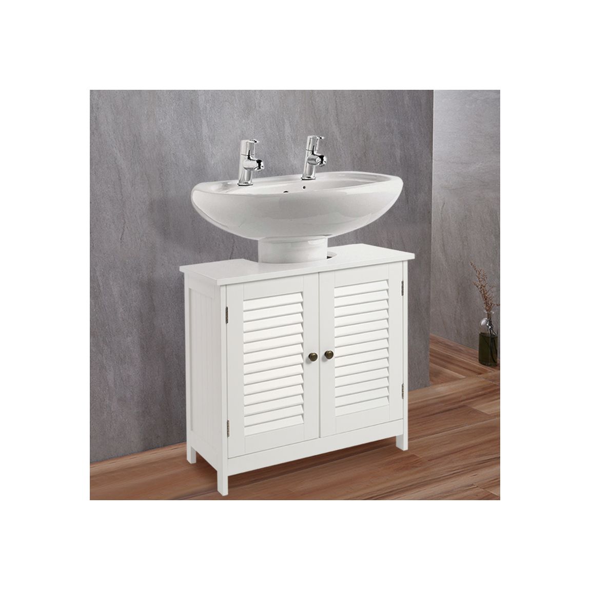 Large White Under Sink Cabinet main product photo