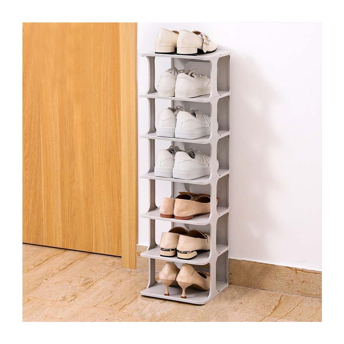 Off-White 6-Tier Plastic Shoe Rack main product photo