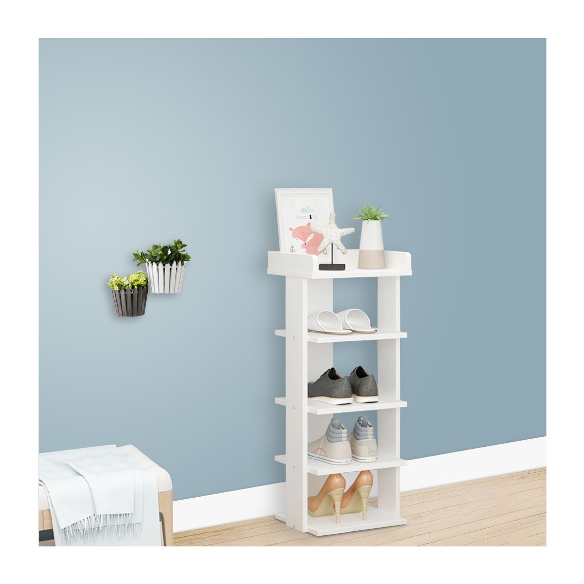 White 5 Tiers Shoe Rack main product photo