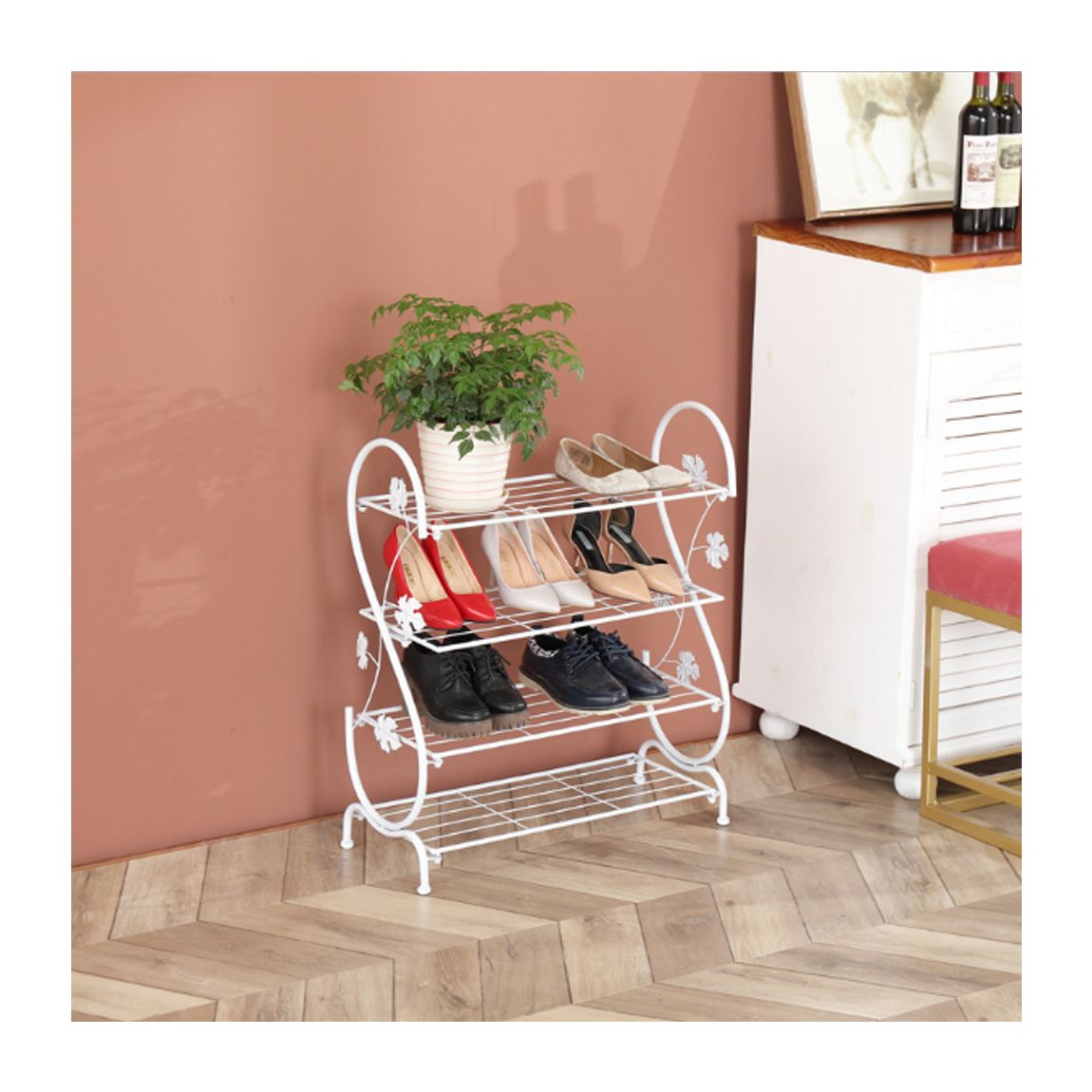 S-Shape 4-Tier Shoe Rack main product photo