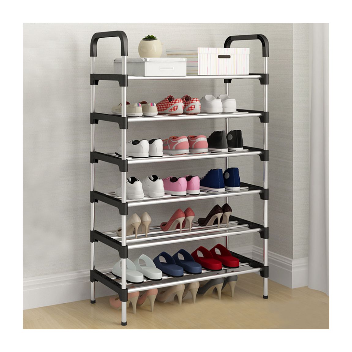 6 Tiers Stackable Shoe Rack main product photo
