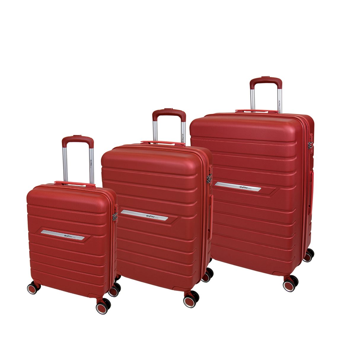Red Metro 3-Piece Suitcase Set 55/67/77CM main product photo