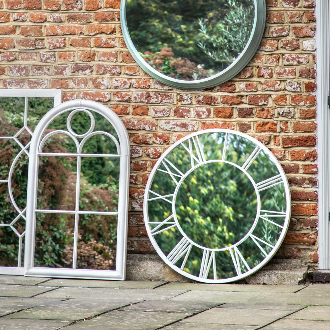 Kirchell Outdoor Mirror Distressed White 850mm main product photo