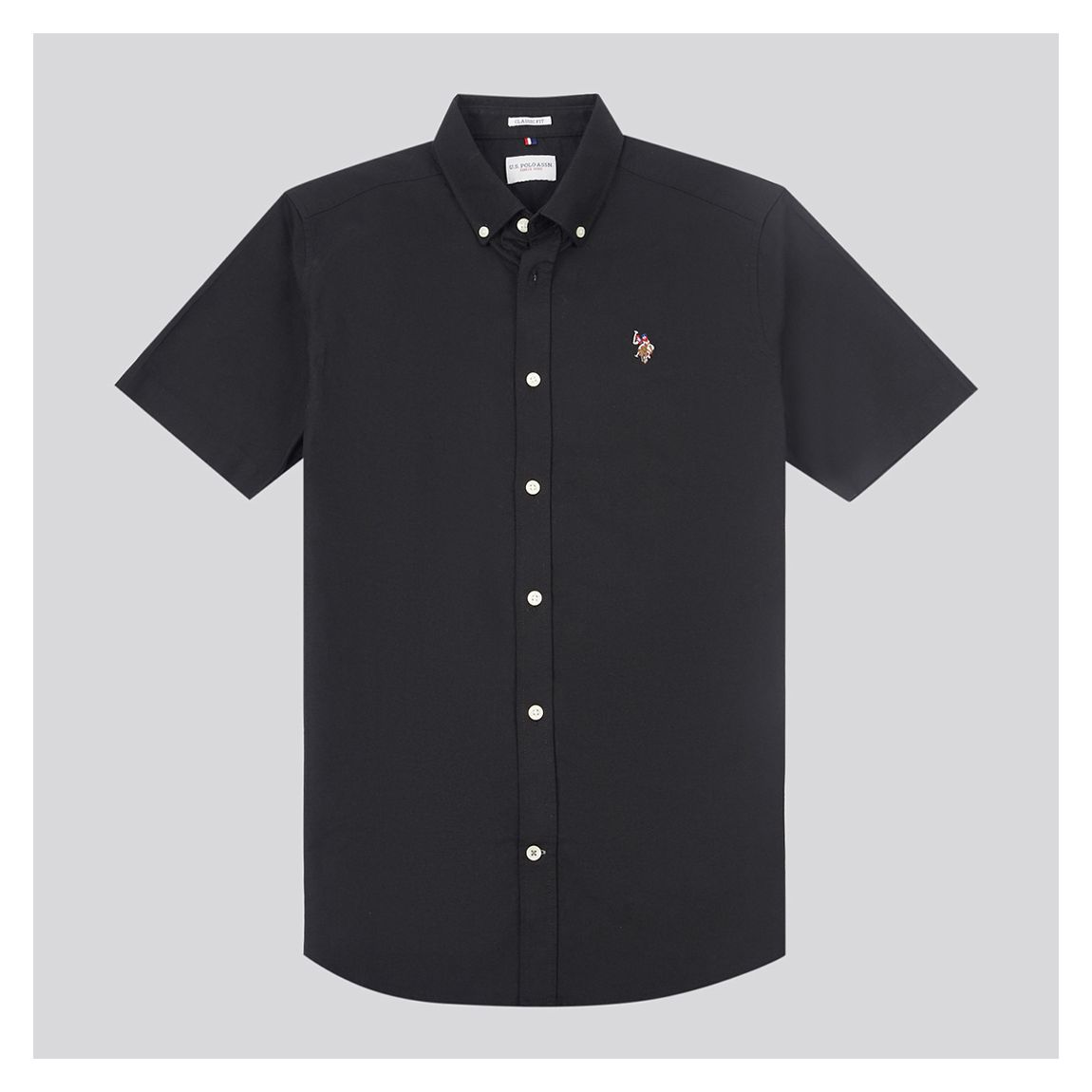 Black Oxford Short Sleeve Cotton Shirt main product photo